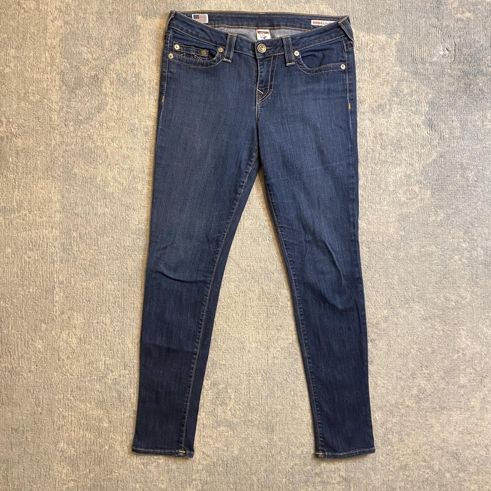 True Religion Originals Shannon Jeans Womens 31 Dark Wash Low Rise Skinny Denim